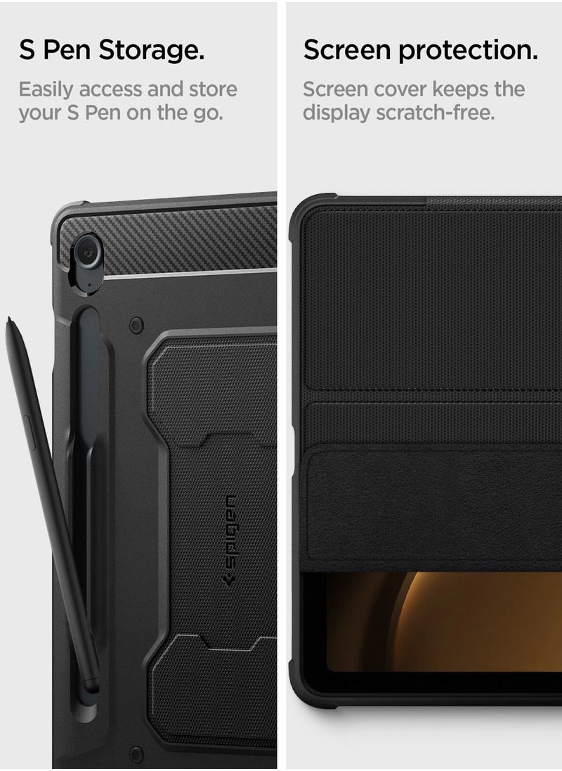 Spigen غطاء حماية Rugged Armor Pro لجهاز سامسونج جالاكسي تاب S9 FE (2023) مقاس 10.9 بوصة مع حامل قلم S - أسود  - Image 5