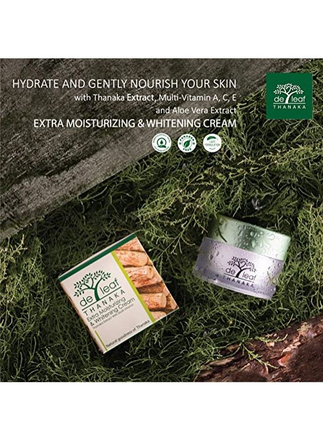 de leaf thanaka كريم ترطيب إضافي بخلاصة الصبار وفيتامين أ وفيتامين ج وفيتامين هـ الطبيعي، كريم ترطيب الوجه 45 مل / 1.52 أونصة سائلة - Image 3