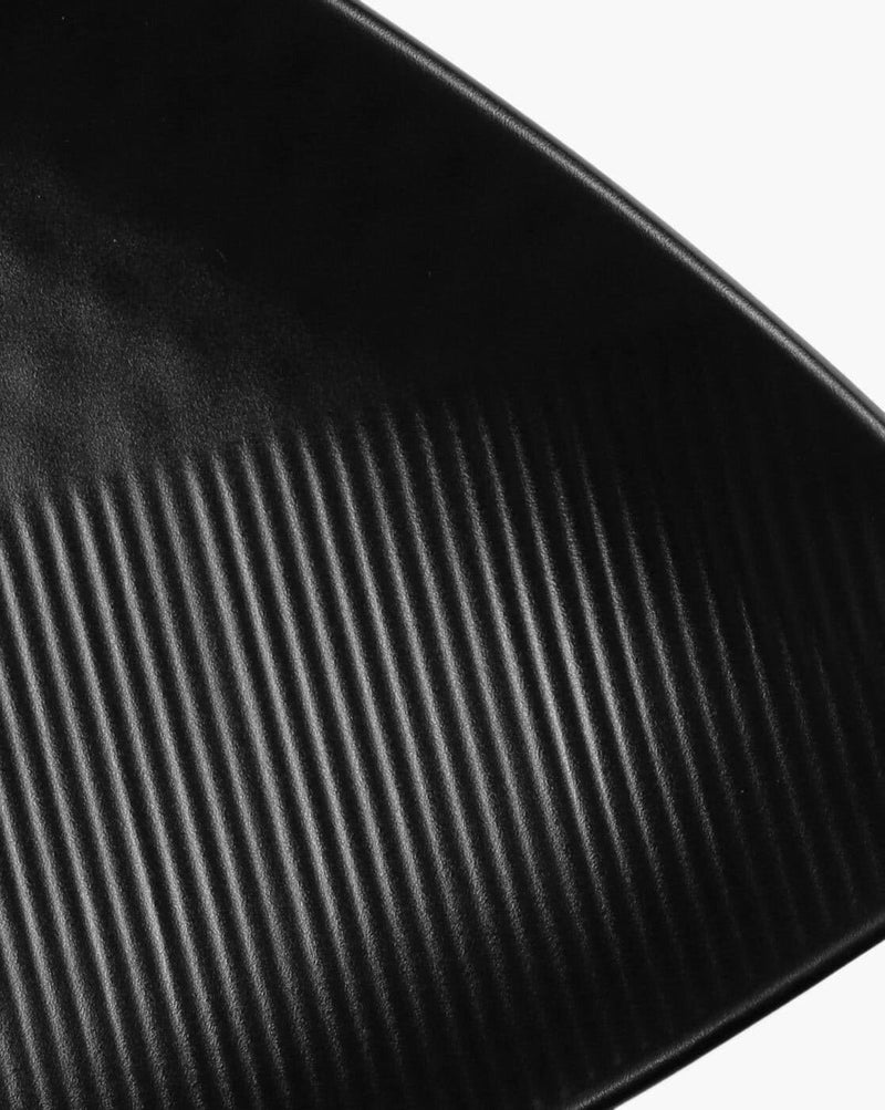 VRCT Melamine Unbreakable Mat Finish Ship Shape Plate Decorative Food Tray for Snacks Starters Kitchen Party Hotels Black, | Striped Triangular Platter - Image 4