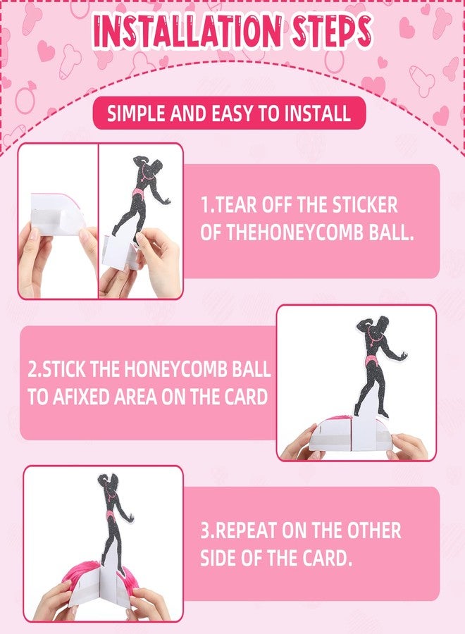 Meanplan 137 Pcs Bachelorette Party Decorations Male Dancer Tableware Set Serve 25 Guests, Honeycomb Centerpieces Hanging Banner for Bachelorette Bridal Shower Hen Party Favor - Image 4