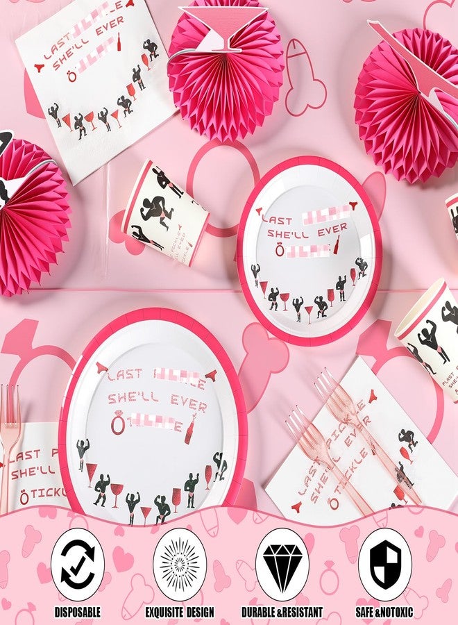 Meanplan 137 Pcs Bachelorette Party Decorations Male Dancer Tableware Set Serve 25 Guests, Honeycomb Centerpieces Hanging Banner for Bachelorette Bridal Shower Hen Party Favor - Image 5
