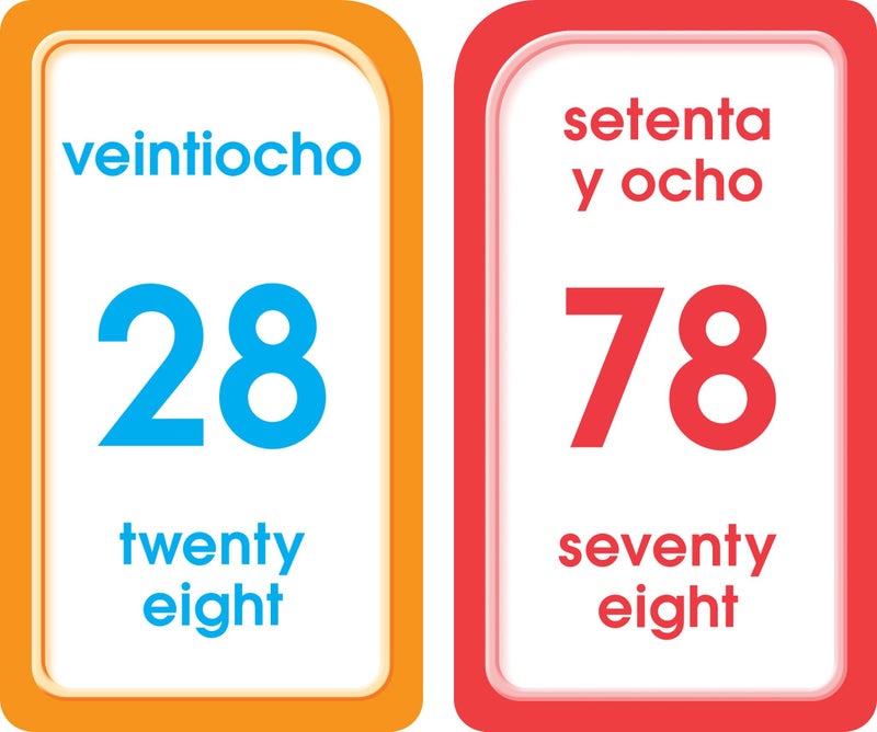 School Zone - Bilingual Numbers 1-100 Flash Cards - Ages 4+, Preschool to Kindergarten, ESL, Language Immersion, Addition, Subtraction, and More (Spanish and English Edition) (Spanish Edition) - Image 3