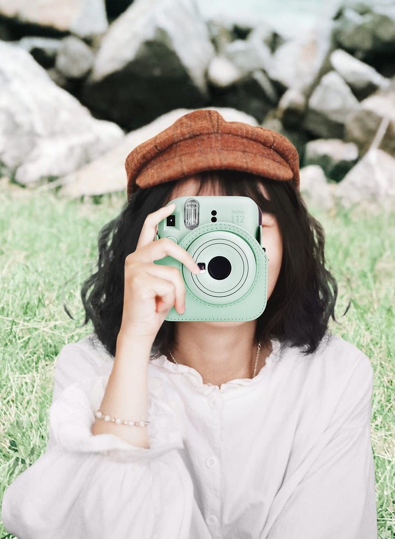 Zikra Case for Fuji Instax Mini 12/Polaroid Mini 12, PU Leather Protective Case for Fujifilm Instax Mini 12 Instant Camera, Removable Case with Adjustable Shoulder Strap - Image 5