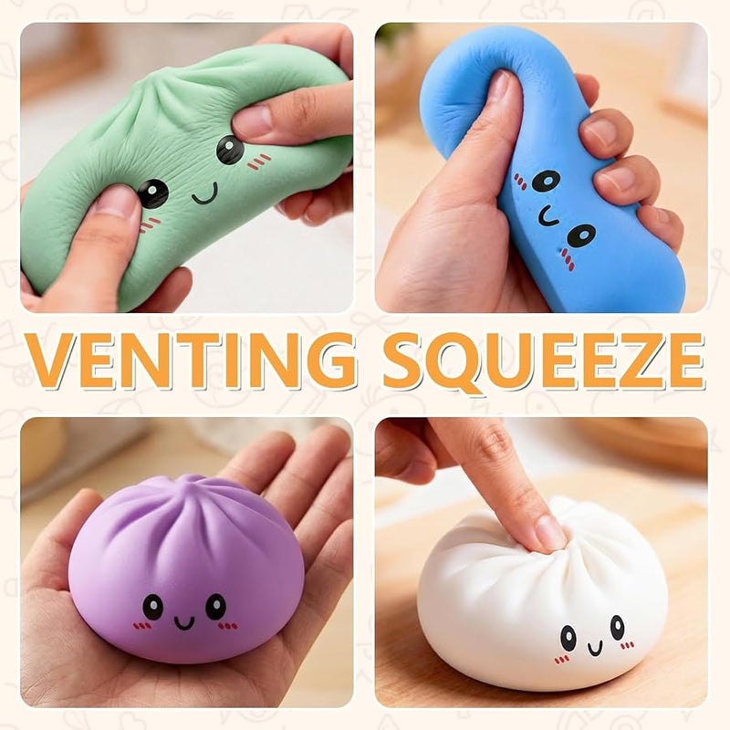 كريب 2026 New 4pcs Squishy Dumpling,Dumpling Squishy, Rainbow Dumplings, Cute Anxiety Relief Fidget , Soft Squeeze Decompression Dough for Adults - Image 2