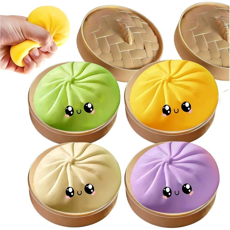كريب 2026 New 4pcs Squishy Dumpling,Dumpling Squishy, Rainbow Dumplings, Cute Anxiety Relief Fidget , Soft Squeeze Decompression Dough for Adults - Image 1