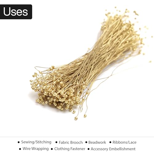 Embroiderymaterial 1MM Thick Double Ball End Head Pins Jewellery Findings for Jewellery Making (Gold. 7CM, 250 Pieces) - Image 3