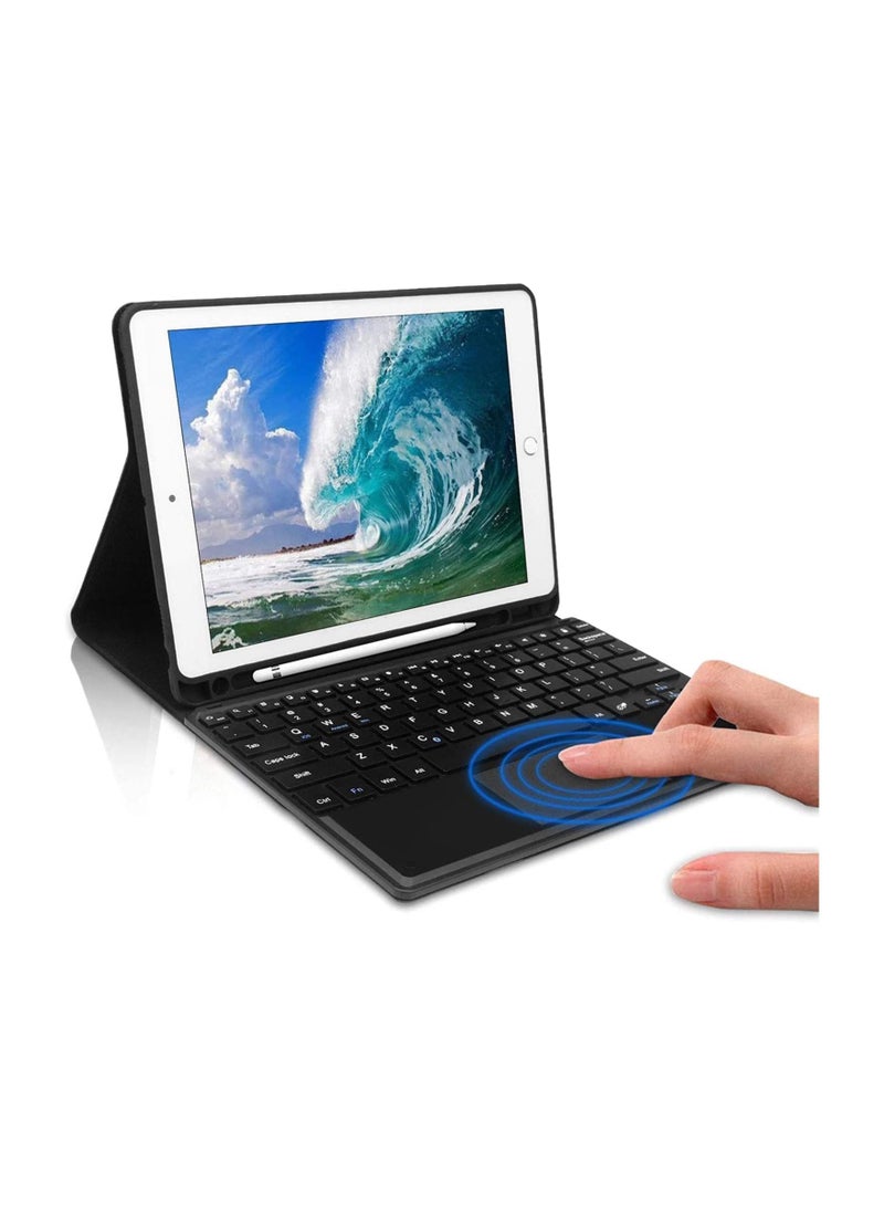 Case with Pencil Holder and Touchpad, Wireless Keyboard with Bluetooth, Smart Folio Leather Cover for iPad Air 3 2020/iPad 8th/7th10.2 inch. - Image 1