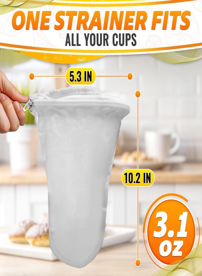 V TOWER 5.3" Large Thai Tea Strainer - Ultra Fine Mesh Сloth Strainer, with Stainless Steel Handle, Reusable, Easy to Clean - Coffee & Tea Filter Suitable for Milk, Juice, Vine & Сottage Сheese Filtering - Image 2