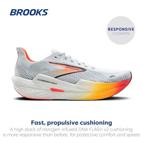 Brooks Men’s Hyperion Max 2 Neutral Running Shoe - Illusion/Coral/Black - 12 Medium - Image 2