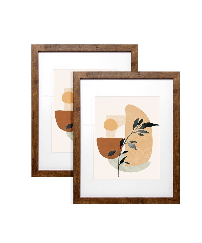 11X14 PICTURE FRAME 8X10 PICTURE FRAME WITH MAT MODERN WALNUT PHOTO FRAME SET FOR WALL AND TABLETOP MOTHERS DAY GIFTS GIFTS FOR MOM DAD GRANDMA FAMILY FRIENDS SET OF 2