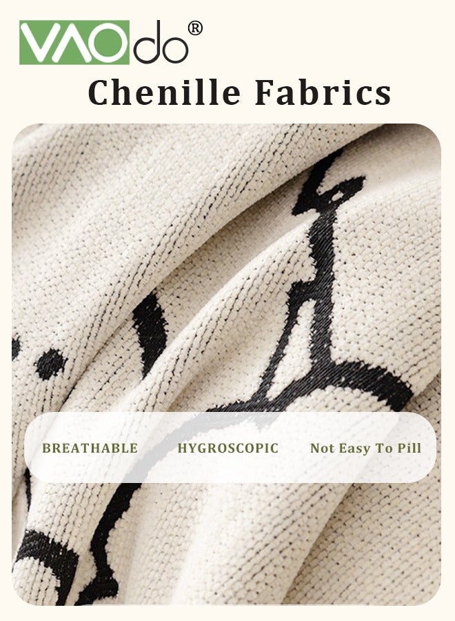 فاو دو غطاء كنب من الشانيل بأربعة مقاعد لأربعة مواسم، غطاء أريكة من الشانيل، غطاء أريكة بتصميم رائع وغطاء أريكة منسوج منسوج على شكل كرتون مزخرف ومناسب للحيوانات الأليفة في العديد من المناسبات، مقاس كبير 180*300 سم - Image 4