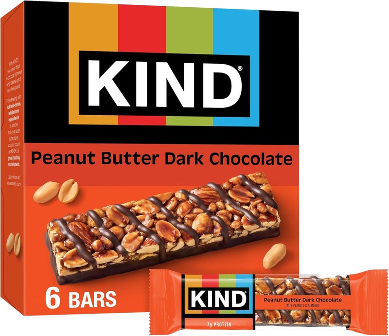 KIND Peanut Butter Dark Chocolate Snack Bars, 8.4 Oz (Pack of 6) - Image 1
