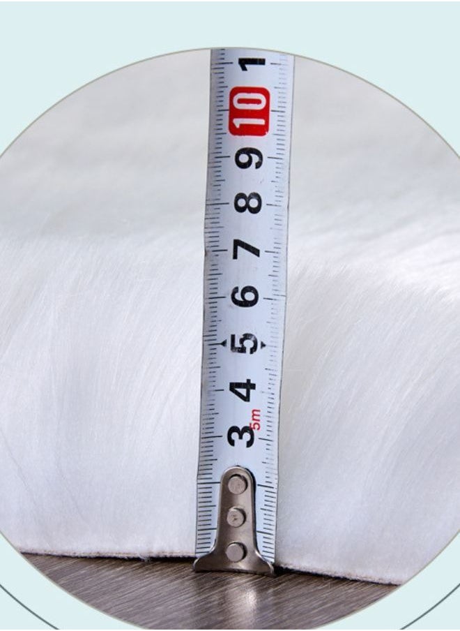 Mei Stylish - Super Soft Rabbit Fur Round Living Room Wool Fleece Carpet with Anti Slip Bottom (Size 80CM) - Image 1