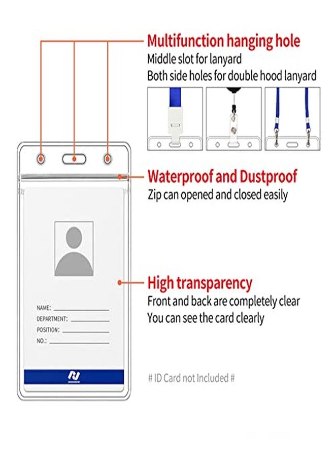 Dotpot Transparent and Clear Plastic for PVC ID Card Badge Holder, Vertical Style with Zip Lock Seal | Waterproof with Extra Thickness for Office, Schools and Colleges(Vertical - Pack of 50) - Image 3