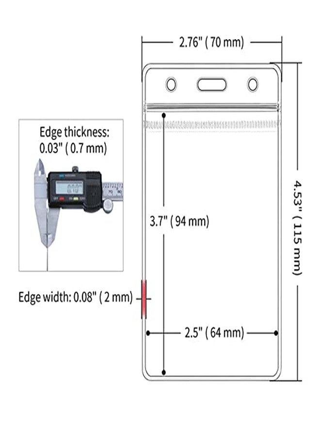Dotpot Transparent and Clear Plastic for PVC ID Card Badge Holder, Vertical Style with Zip Lock Seal | Waterproof with Extra Thickness for Office, Schools and Colleges(Vertical - Pack of 50) - Image 2