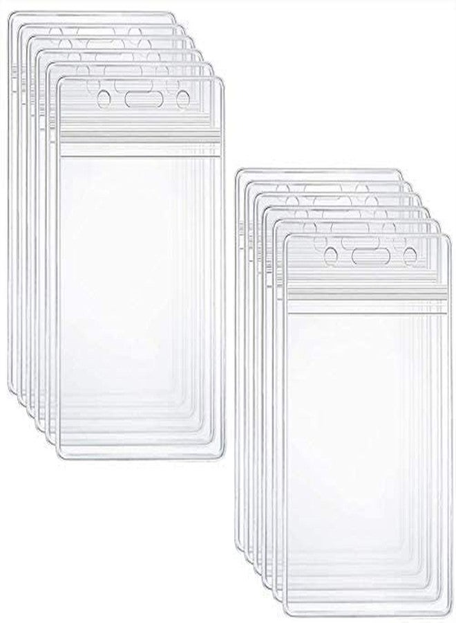 Dotpot Transparent and Clear Plastic for PVC ID Card Badge Holder, Vertical Style with Zip Lock Seal | Waterproof with Extra Thickness for Office, Schools and Colleges(Vertical - Pack of 50) - Image 1
