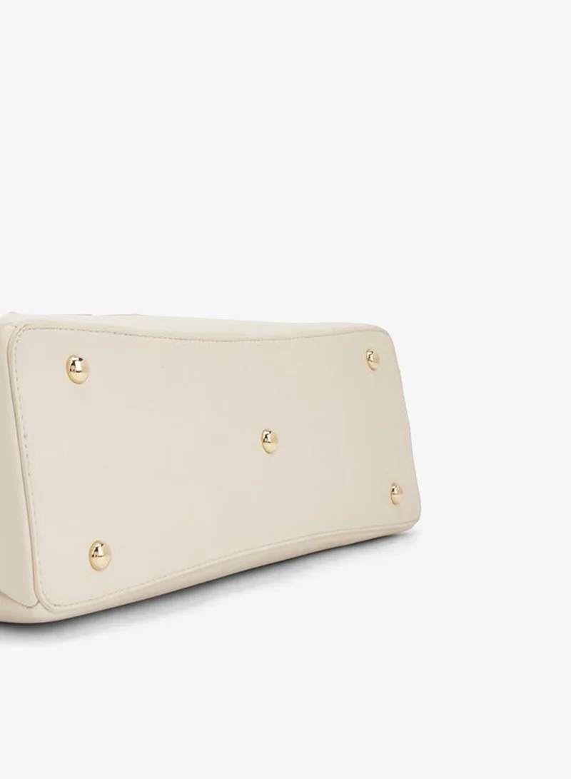 Flora Bella By Shoexpress cream Solid Tote Bag With Double Handle for Women | Best Price UAE