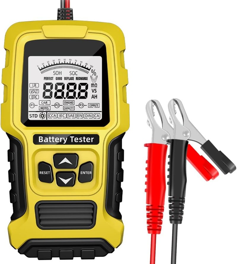 Eacam Car Battery Tester - Internal Resistance Tester 12Volt/24Volt Intelligent Car Motorcycle Battery Tester Portable Digital Display Battery Test Device Automotive Battery Tester - Image 1