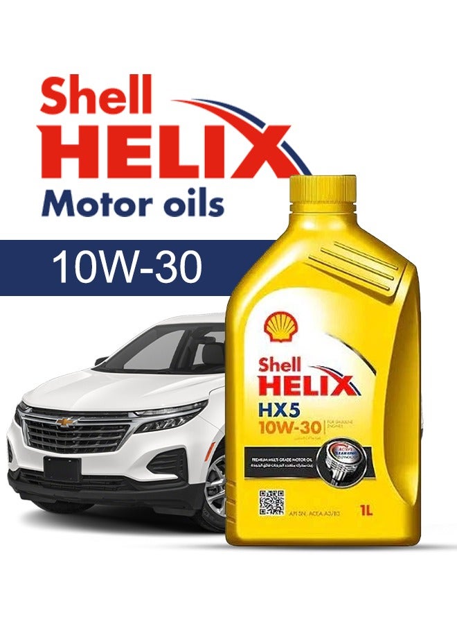 شل زيت محرك سيارة شيفورليه، ايكونس 2024 - 2009 - لزوجة 10w30 شل هيلكس 5 لتر، مع فلتر زيت المحرك - 2009 2010 2011 2012 2013 2014 2015 2016 2017 2018 2019 2020 2021 2022 2023 2024