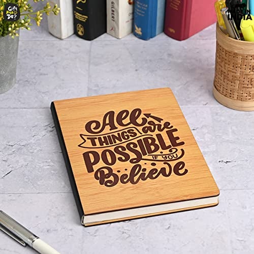 Gift Kya De GKD Wooden Desk Calendar with Clock & Organizer + Motivational Wooden Diary | Premium Wood Office Desk Decor Set for Home & Office | Corporate Gift | Combo (Bamboo Eco-friendly) - Image 5