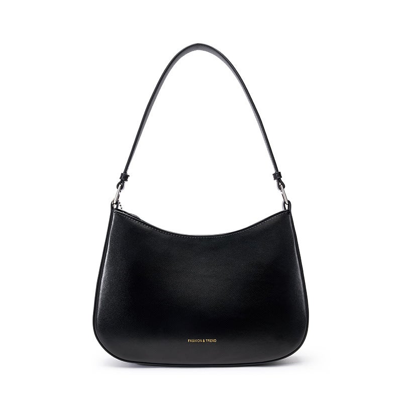 Women's Genuine Cowhide Leather Shoulder Bag Korean Style Retro Vertical Square Large Underarm Bag - Image 5