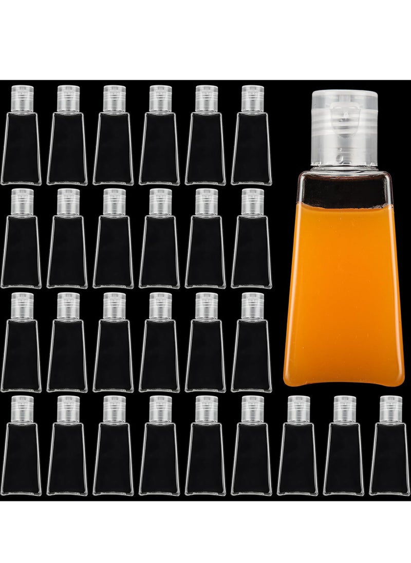 Excefore - Travel Bottles Empty, 50 Pcs Travel Size Bottles 1oz Plastic Small Bottles, 30 ml Mini Bottles, Empty Clear Trapezoidal Portable Travel Bottle with Flip Cap for Liquid, Lotions, Toner, Body Soap - Image 1