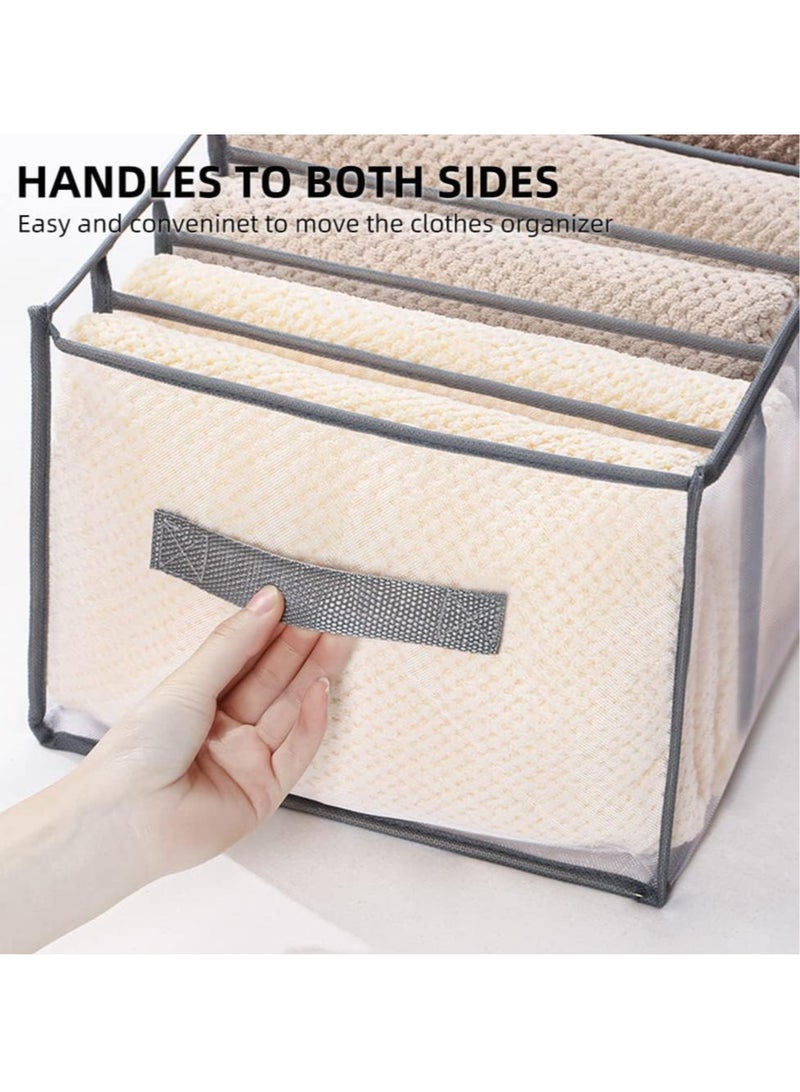 Arabest Clothes Organizer, 5 PCS Storage Bag, Closet Clothing Storage Bins with Handle, Compartment Storage Box for Jeans Trousers T-shirt Underwear Leggings  - Image 3