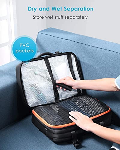 HOMIEE 40L Travel Backpack TSA Approved Personal Item Bag Carry on Luggage 18x14x8 Expandable Laptop Backpack for Men Women, Black - Image 5