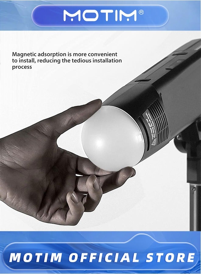 Motim Flash Diffuser Dome for Camera Flasher, Magnetic Light Diffuser Attachment for Godox AK R11 - Image 4