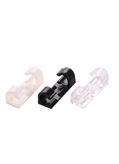 Excefore 60 Pcs Wire Clamp Wire Holder Organizer Cord Management Cable Clips with Strong Adhesive Tapes Cable Clips Wall Wire Clips Holder for Car,Office  - Image 1