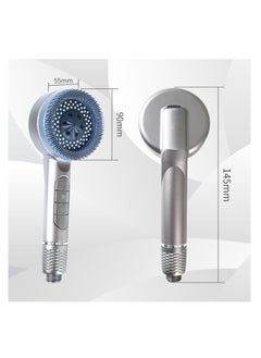 OUYoo OUYoo Filtered Shower Head with Handheld, High Pressure Shower Heads with Scalp Massager Shampoo Brush for Skin & Hair Care, Filtered Shower Head with Handheld Sprayer Soften Hard Water High Pressure Handheld Shower Head  4 Modes Water Saving Filter, Pause Switch, Luxury Silver Showerhead for Healthier Bathing Experience.（Silver）  - Image 2