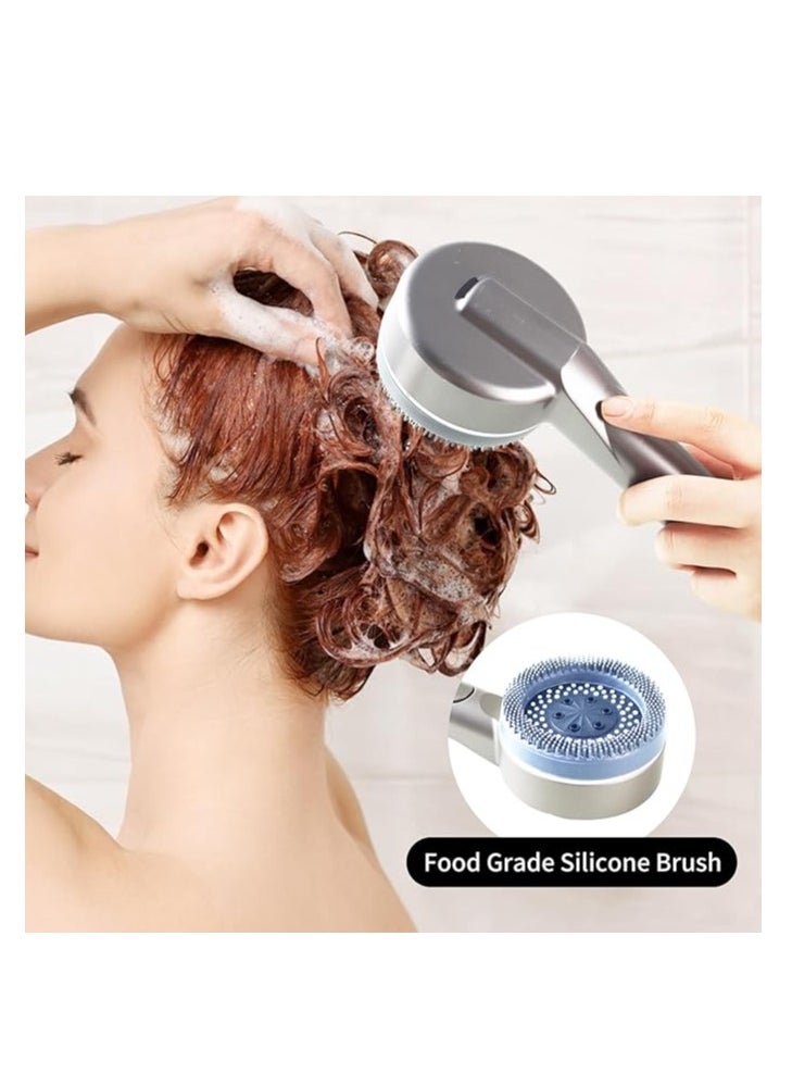 OUYoo OUYoo Filtered Shower Head with Handheld, High Pressure Shower Heads with Scalp Massager Shampoo Brush for Skin & Hair Care, Filtered Shower Head with Handheld Sprayer Soften Hard Water High Pressure Handheld Shower Head  4 Modes Water Saving Filter, Pause Switch, Luxury Silver Showerhead for Healthier Bathing Experience.（Silver）  - Image 4