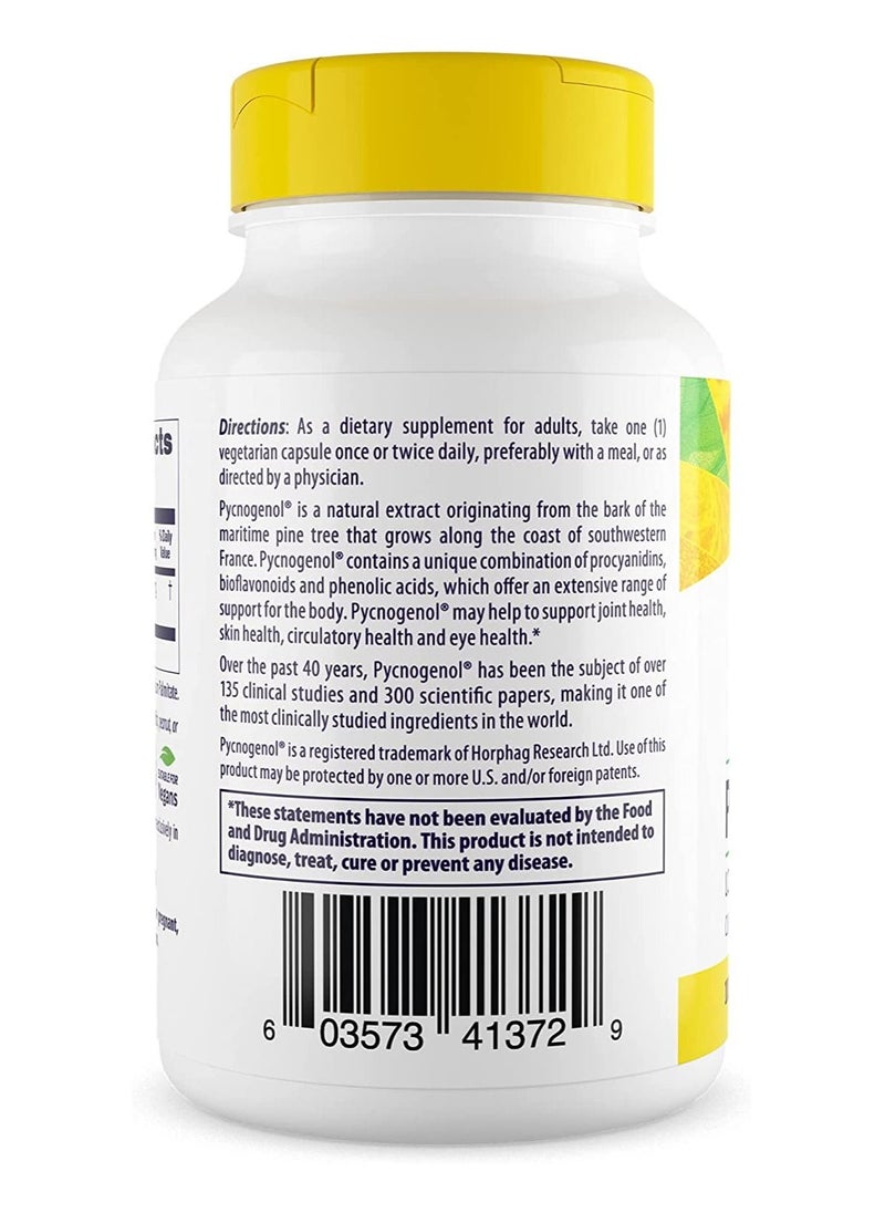 Healthy Origins Pycnogenol Look, Feel, and Live Better, Clinically Studied French Maritime Pine Bark Extract 100 mg Dietary Supplement - 60 Veggie Caps  - Image 3