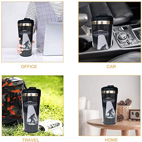 IRIDESCENT UFO Bigfoot Travel Coffee Mug for Men Women, Stainless Steel Tea Cup for Friends Birthday Christmas Gift 12 Oz - Image 5