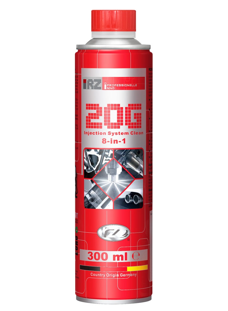 RZoil RZ20G Injection System Cleaner 8-in-1 – Advanced Fuel System Maintenance Additive (300ml)
