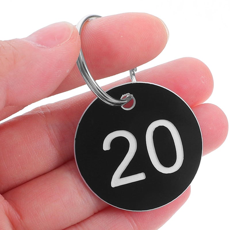 Numbered Key Tags 1-20 Round Plastic Cards With Iron Keyrings For Office Locker Restaurant Queue Management - Image 5