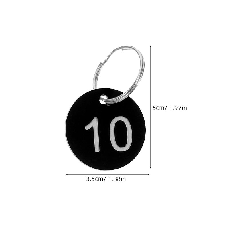 Numbered Key Tags 1-20 Round Plastic Cards With Iron Keyrings For Office Locker Restaurant Queue Management - Image 3
