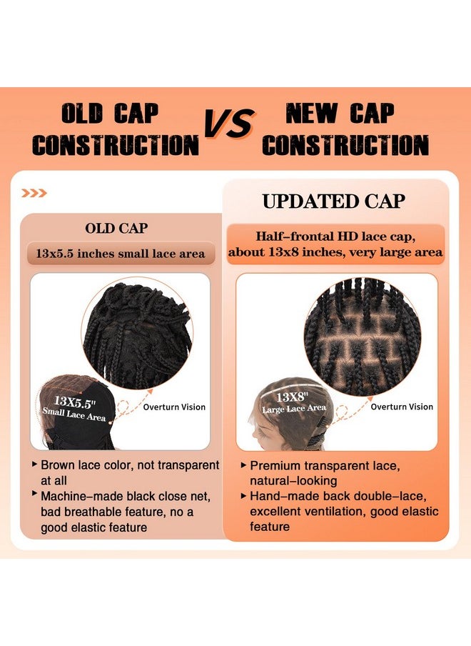 Beauart - Brinbea 36 Inch 13X8 Hd Lace Front Knotless Box Braided Wigs Black Braided Wig With Baby Hair Human Hair Blended Lace Frontal Box Braid Wigs For Women - Image 1
