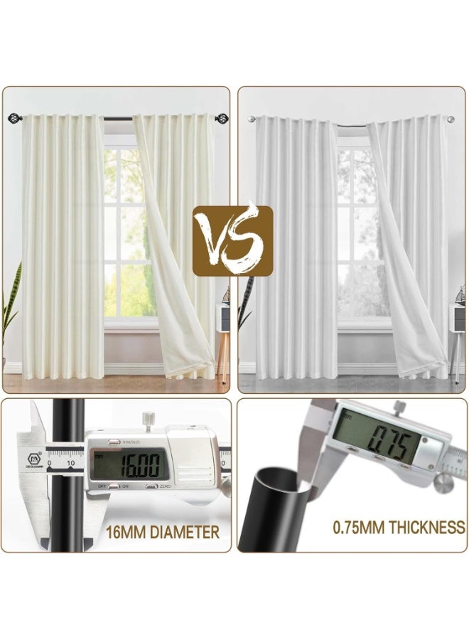 والالا قضيب ستائر معدني قابل للتمديد من الفولاذ المقاوم للصدأ، قضيب ستائر بنظام زنبركي، عمود ستائر تلسكوبي قابل للتعديل، قضيب ملابس قابل للتعديل من 762 مم إلى 2134 مم. - Image 4