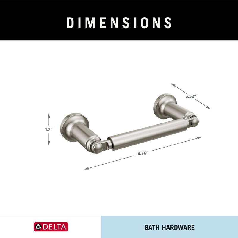 Delta Delta Saylor (1-Pack) Toilet Paper Holder Stainless Steel Tissue Roll Holder for Bathroom Organization and Storage Pivoting Toilet Tissue Holder Wall Bathroom Accessories 73550-SS - Image 3