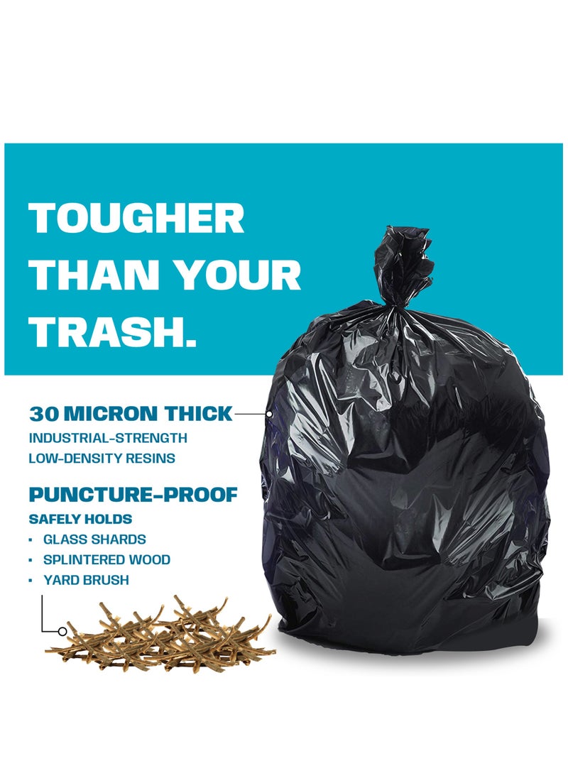 Hi Care {Pack of 100 Bags} Hi-Care Garbage Bag Black 80x110cm 30 Micron Heavy Duty Oxo Biodegradable Plastic Bag Large Trash Bags Dustbin Bags Waste Bag Office Bag Strong And Durable Bin Bag Garbage Bag Large  - Image 3