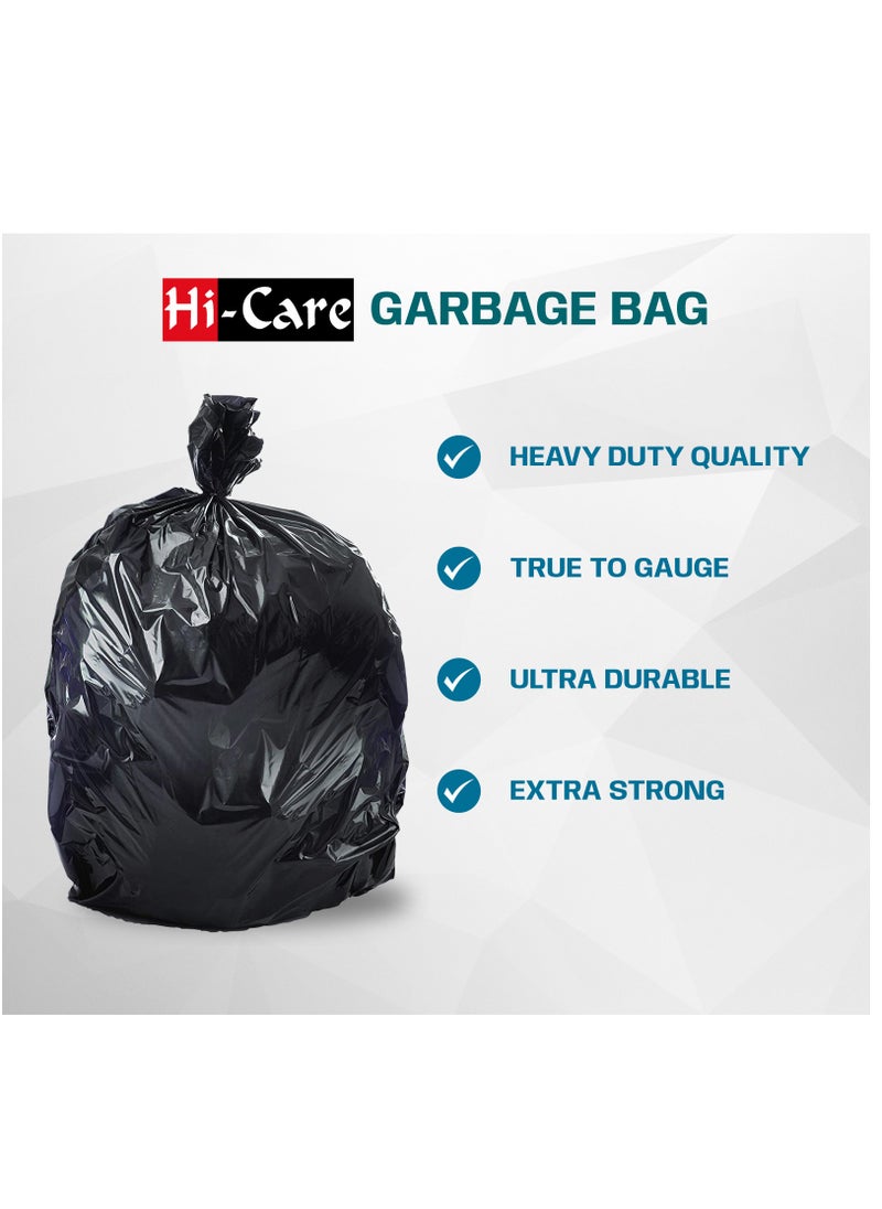 Hi Care {Pack of 100 Bags} Hi-Care Garbage Bag Black 80x110cm 30 Micron Heavy Duty Oxo Biodegradable Plastic Bag Large Trash Bags Dustbin Bags Waste Bag Office Bag Strong And Durable Bin Bag Garbage Bag Large  - Image 4