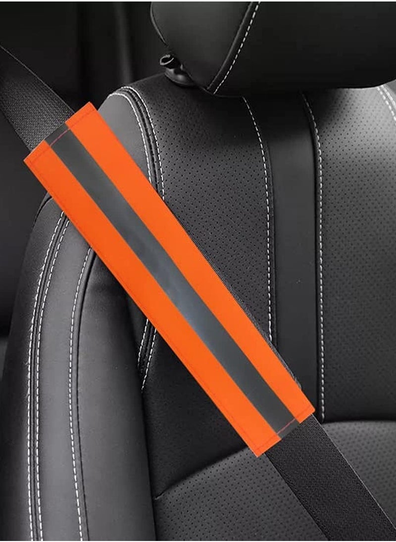 Generic Phosphor Anti Traffic Violation Cover Case for Car Seat Belt 2 Piece Fits All Cars - Orange  - Image 1