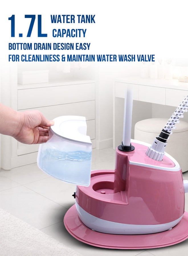 SONASHI Garment Steamer – Mechanical Control with 11 Fabric Levels | 1.7L Water Tank, 33–39g/min Steam Flow | Auto Power Off & Overheat Protection | Extendable Aluminium Pole, ABS Hanger | 1.7 L 2000 W SGS-329 Pink - Image 4