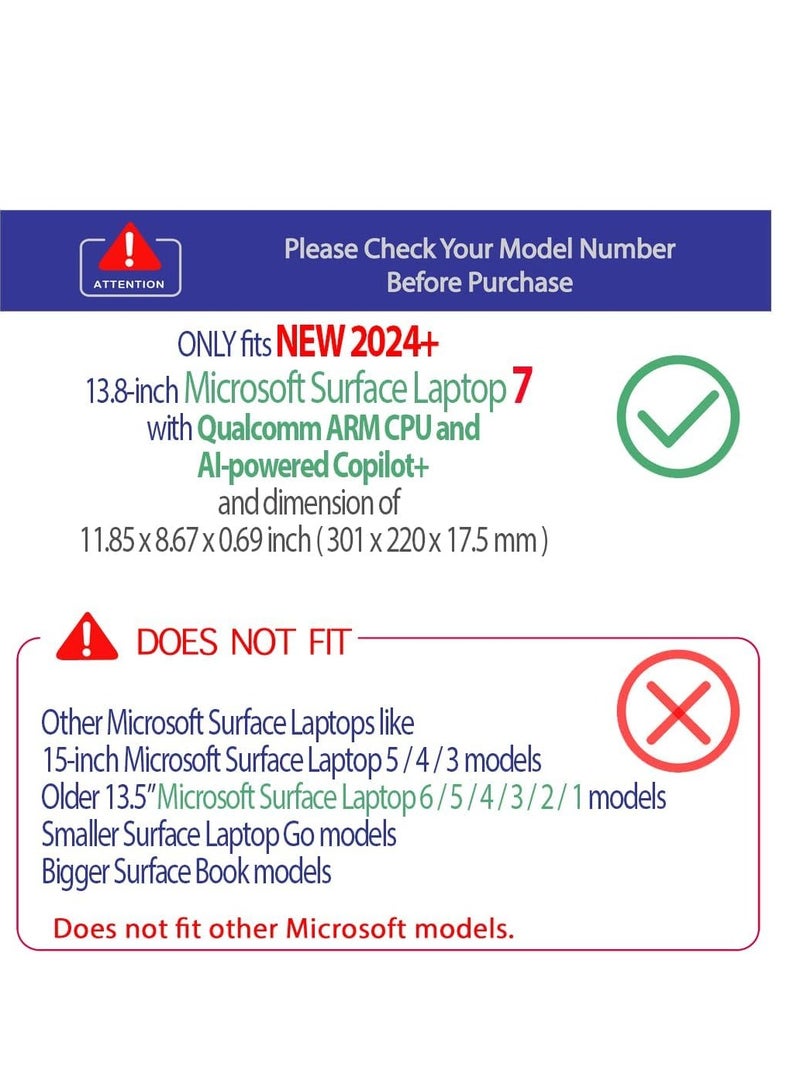 Protective Case for 13.8 Inch Microsoft Surface Laptop 7 2024 Release, Hard Shell Transparent Cover with Durable and Lightweight Design ,Clear  - Image 2