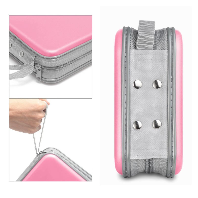 Siveit CD Case, 40 Capacity CD/DVD Case Holders Wallet Hard Plastic DVD Disc Cases Storage Binder for Car Home Office Travel (Pink) - Image 3