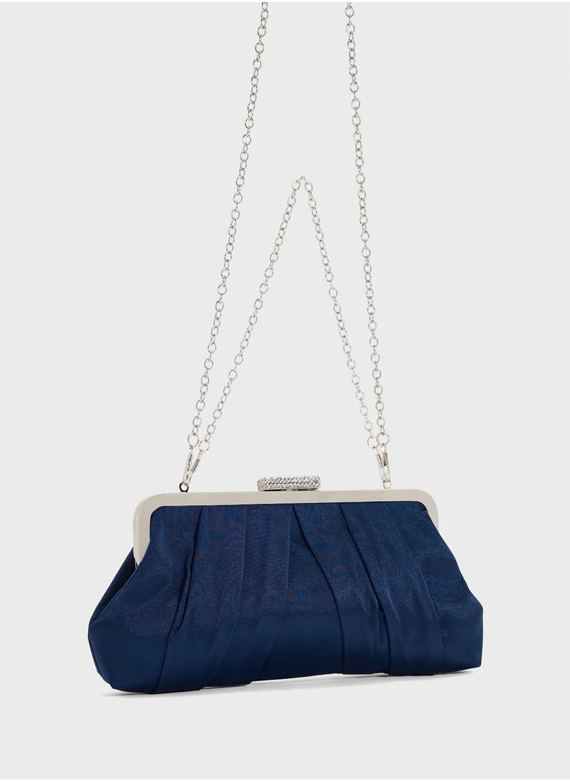 Ella Limited Edition Pleated Satin Clutch Bag  - Image 3