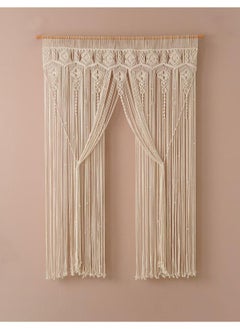 Antikiano Macrame Curtain, Macrame Wall Hanging Door Curtain Wedding Backdrop Window  - Image 1