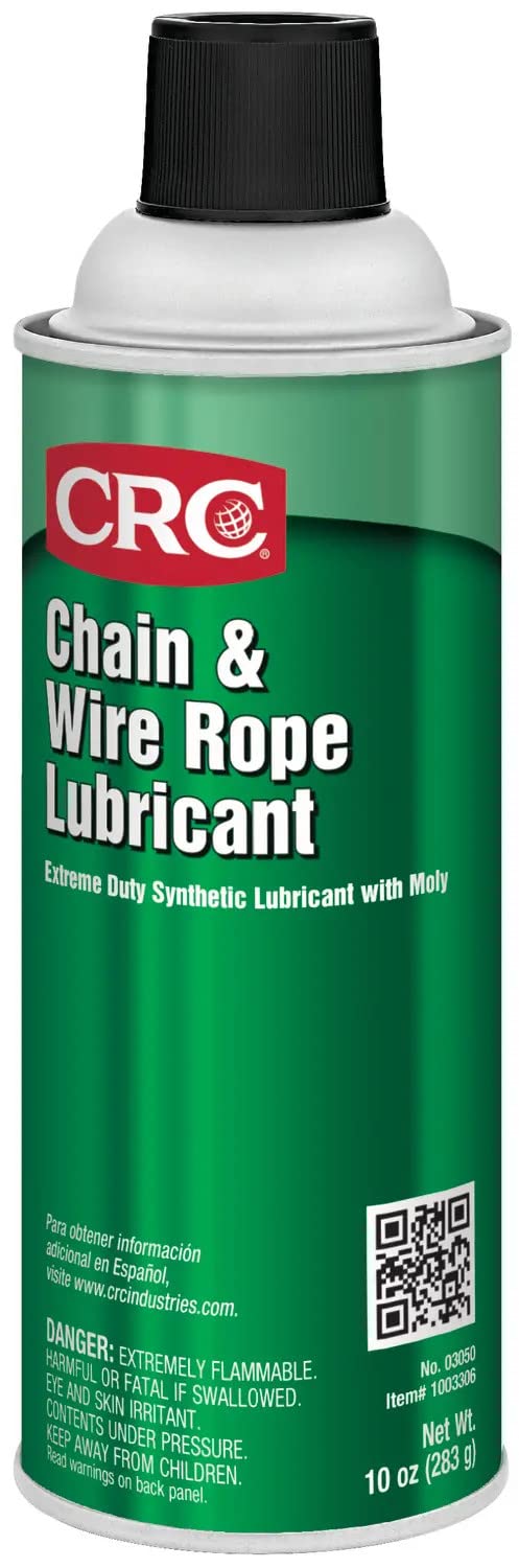 CRC Chain And Wire Rope Lubricant, 10 Wt Oz, Extreme Duty Synthetic Lubricant With Moly, Aerosol Spray - Image 1