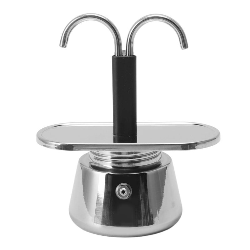 2 Cup 100ML Moka Pot Double Head Stainless Steel Mocha Coffee Pot Italian DIY Conduit Coffee Maker - Image 1